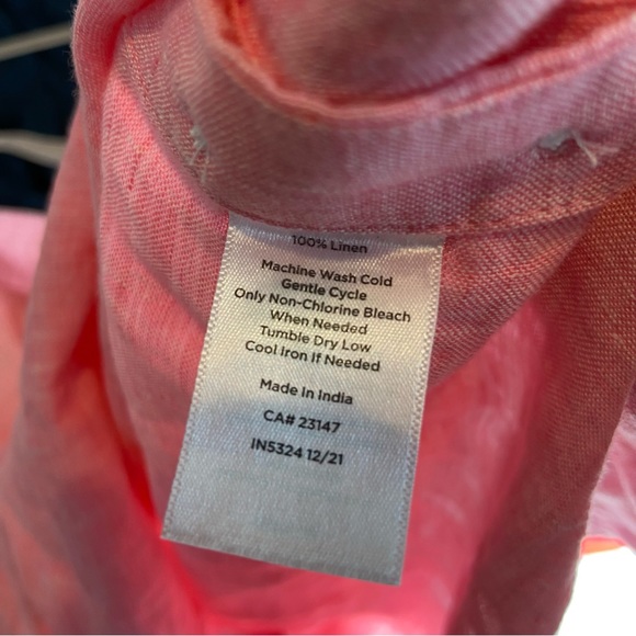 TALBOTS Linen Popover 1/2 Button Down Tunic Top Large NWOT - Picture 7 of 7